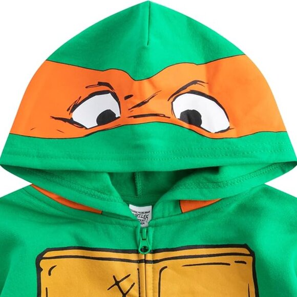 NWT Nickelodeon Teenage Mutant Ninja Turtles Michelangelo Boys Zip Up - Size 5 - Picture 2 of 3